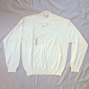 C Pronto Uomo Mens Cream Colored Lightweight High Neck Sweater NWT